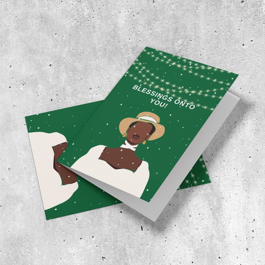 Seasonal Holiday Greeting Card - Blessings Onto You