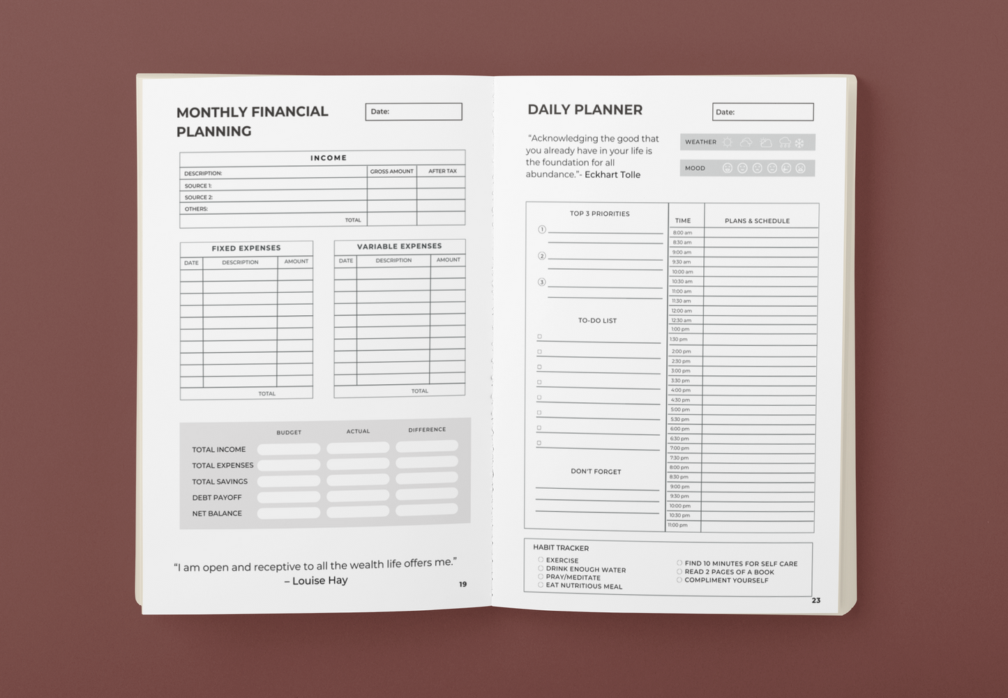 Self Care Journal and Daily Planner - Volume 2: Abundance